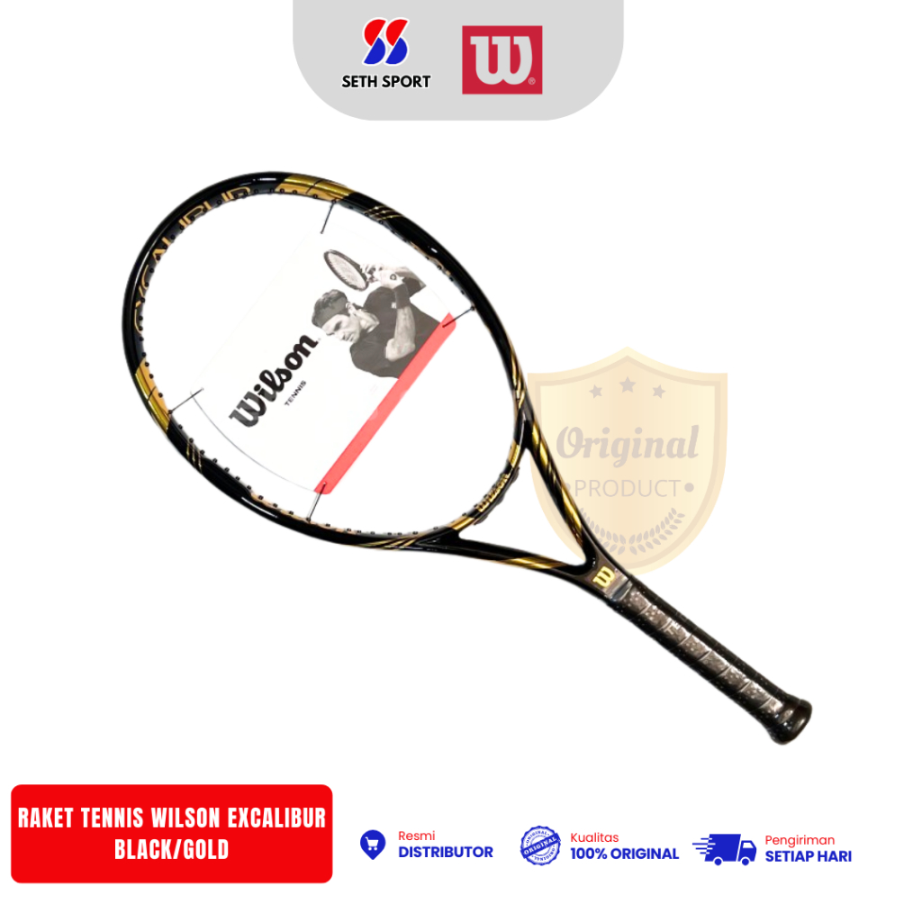Raket Tennis Wilson Excalibur Original- Black/Gold