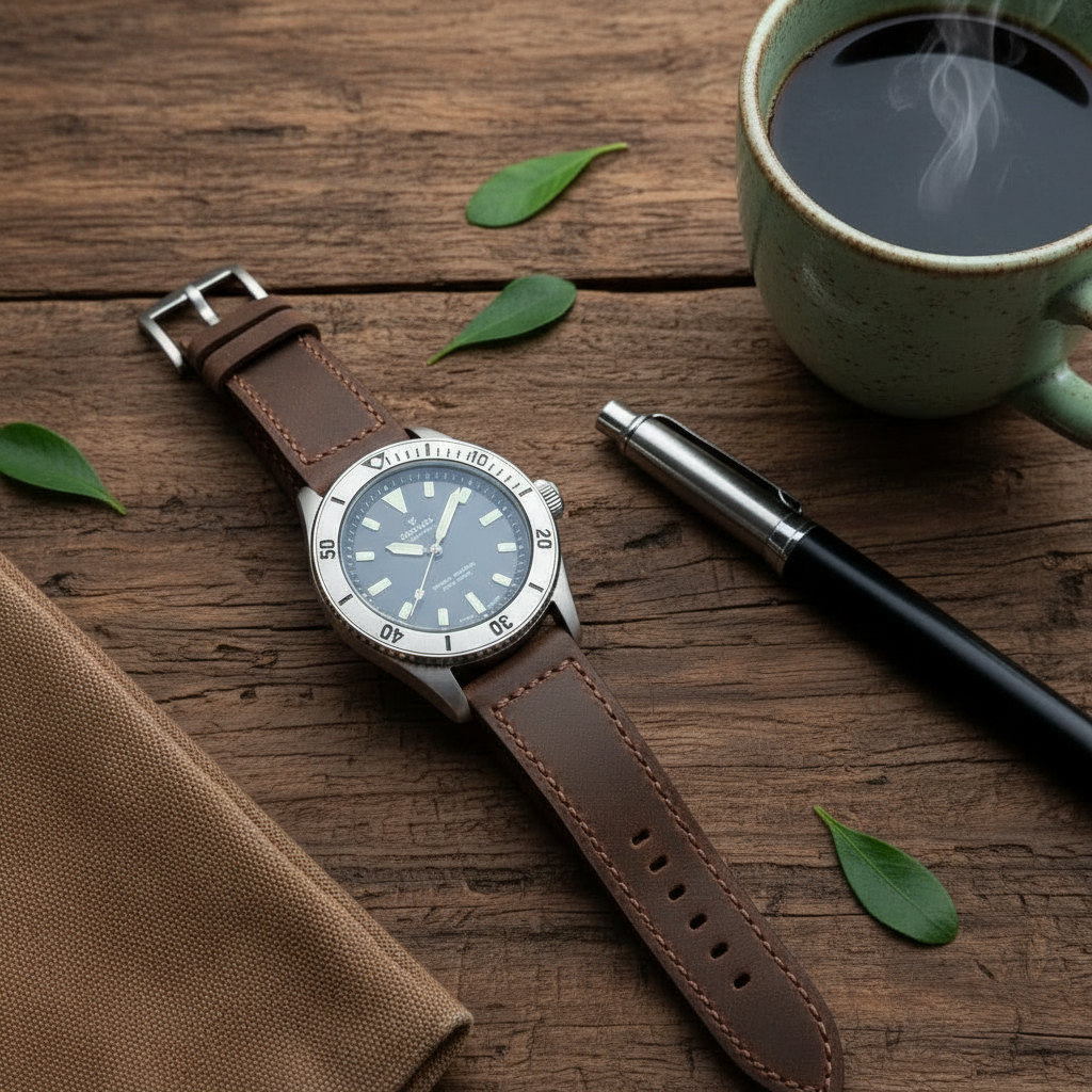 Tali Jam Tangan Kulit Asli Sapi Crazy Horse Coklat Classic – Strap Jam Kulit Premium Garansi 1 Tahun