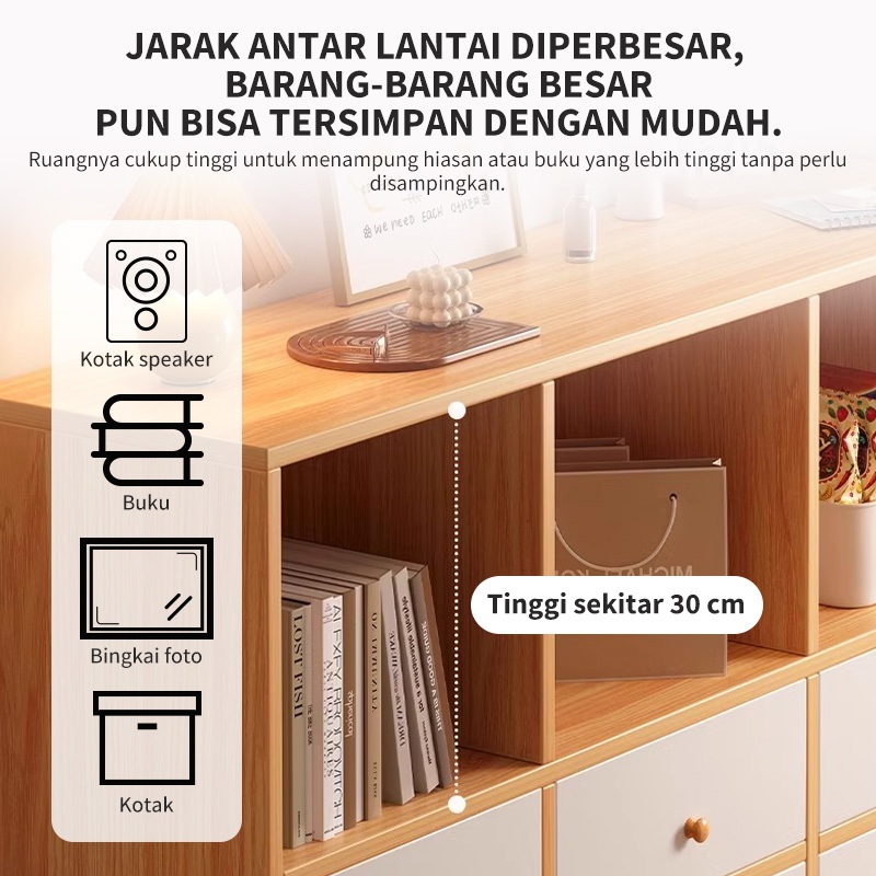 lemari kabinet kayu Lemari Dapur minimalis lemari laci kayu susun Rak Cubic Kitchen Set 3 Pintu