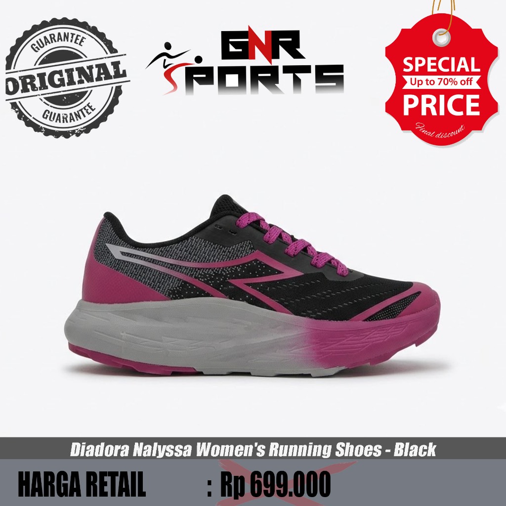 Sepatu Diadora Nalyssa Women's Running Shoes - Black Original 100%