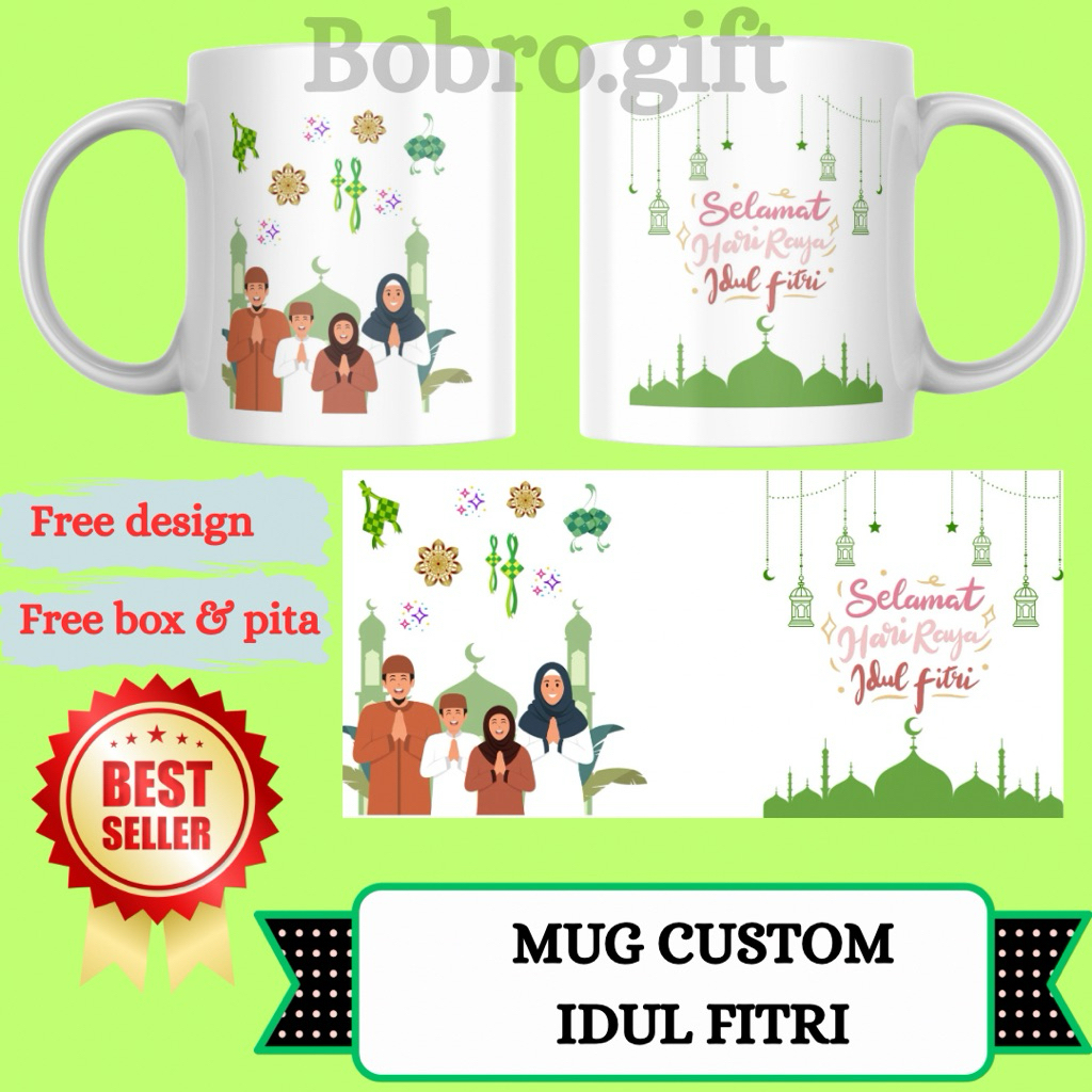 Mug Gelas Custom Hampers Ramadhan Idul Fitri