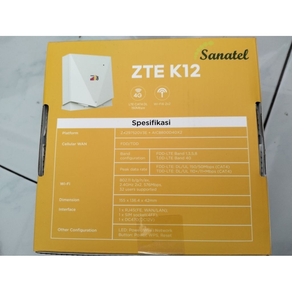 Modem ZTE K12 tanpa Kuota + Sim card Tri