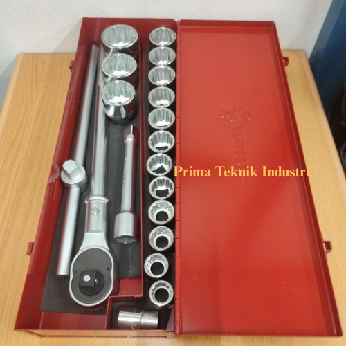 Kunci Socket Set Inch Bullock's 3/4" DR 12PT 1-3/16" - 2" (19Pcs)