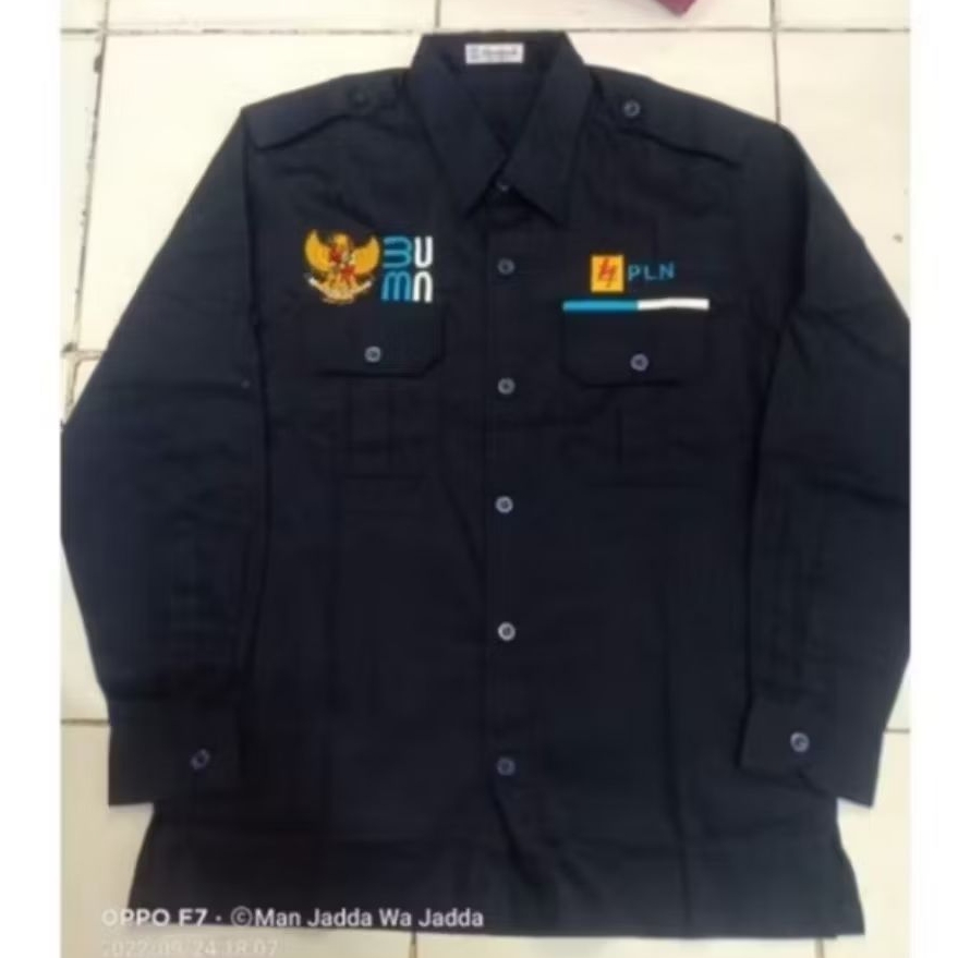 Kemeja PLN Seragam PLN BUMN Baju BUMN PLN Full Bordir