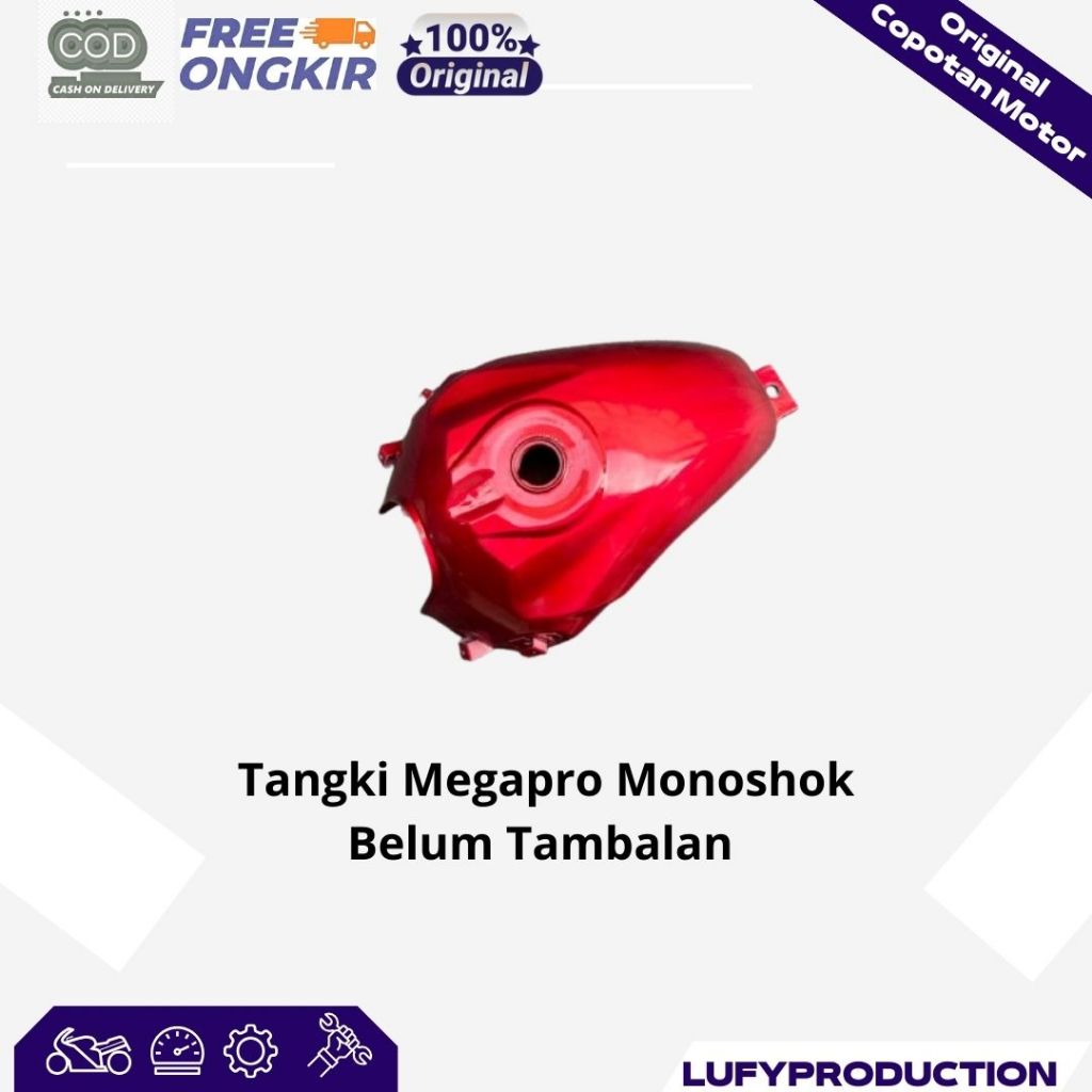 Tangki Megapro Monoshok Original Copotan motor - belum tambalan - sudah repaint