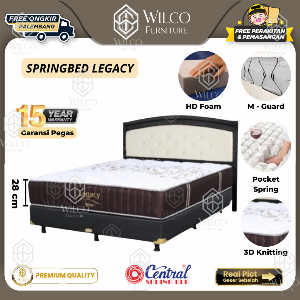 Kasur Springbed Legacy Central Foam / Matras Tidur Central 28 Cm - Matras Aja, 120x200