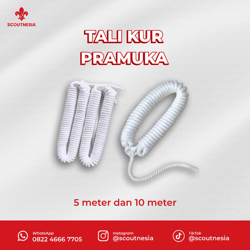 TALI SERAT 10 METER / TALI 5 METER / TALI TENDA PRAMUKA / TALI KEMAH PRAMUKA / TALI SERAT PRAMUKA