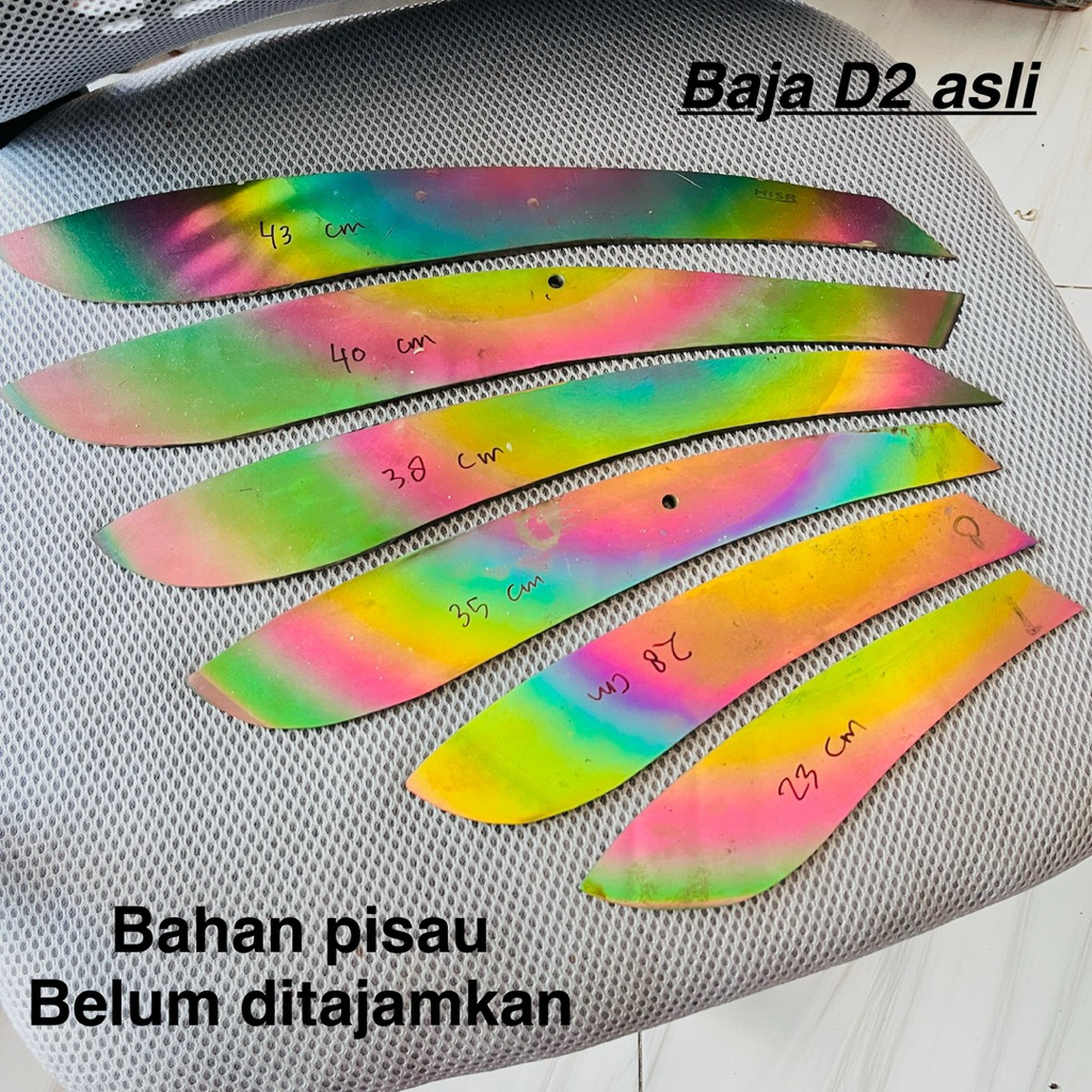 Bahan pisau baja D2 asli warna PELANGI