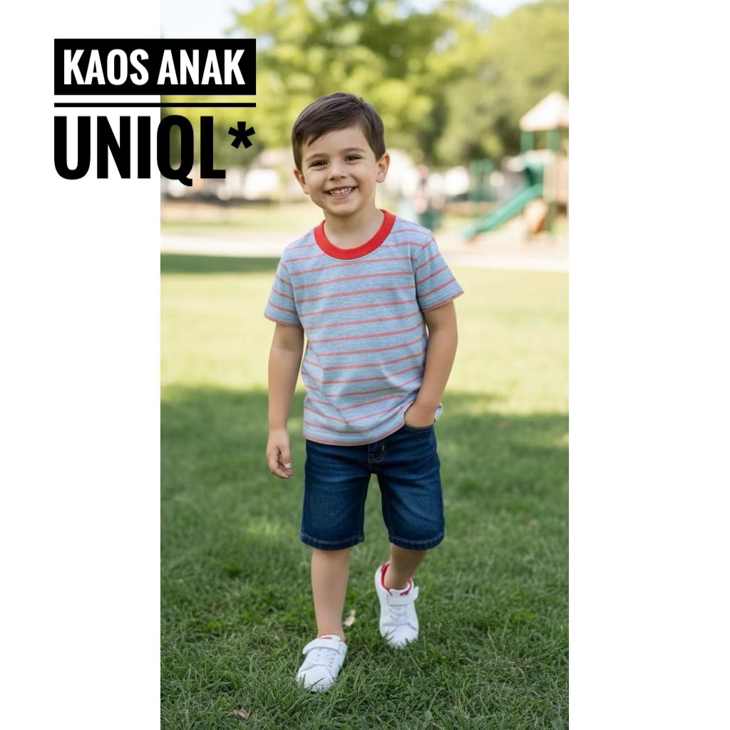 KAOS ANAK MOTIF SALUR BAHAN KATUN MELAR