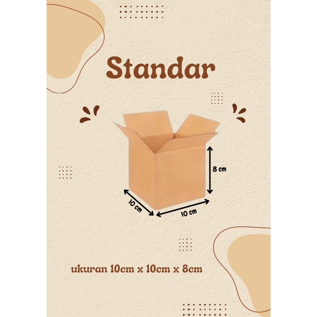 Kardus / Kotak Box Standar Ukuran 10x10x8 Cm Die Cut