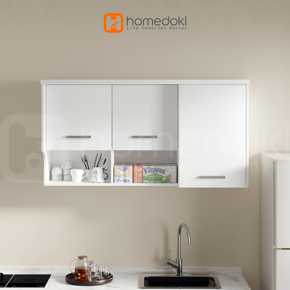 Homedoki Lemari Dinding Dapur /  Kitchen Set 2 Pintu Minimalis / Rak Atas Dapur/ Rak Dinding Dapur /