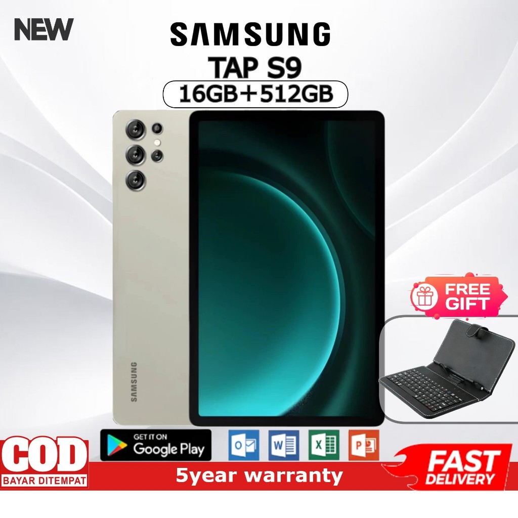 Samsung Galaxy S9 Tab 11 Inch 2026 | 5G/4G LTE | 16GB RAM+512GB ROM | Dual SIM | Android Tablet +COD