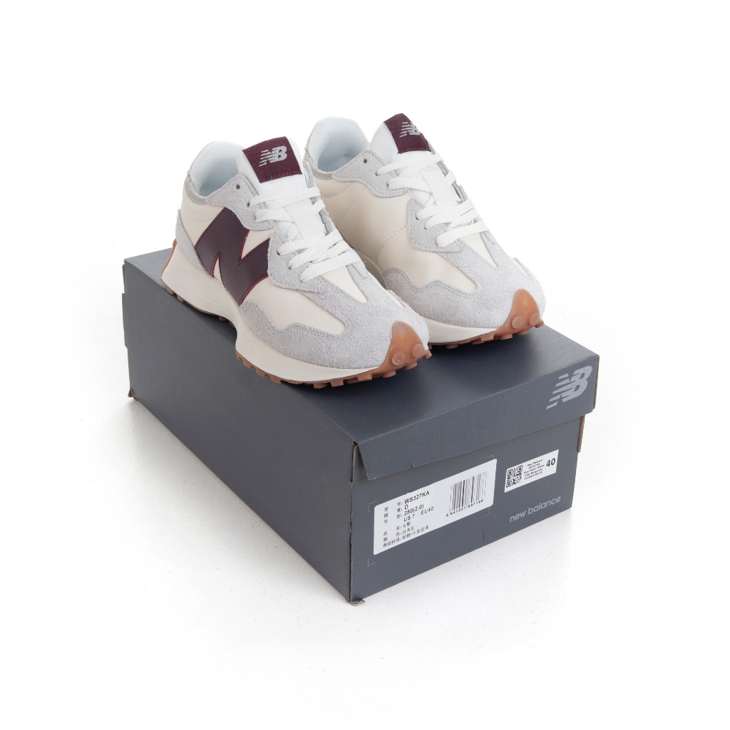 (FTBX) Sepatu Sneakers New Balance WS327KA Moonbeam White Grey Burgundy - NB 327