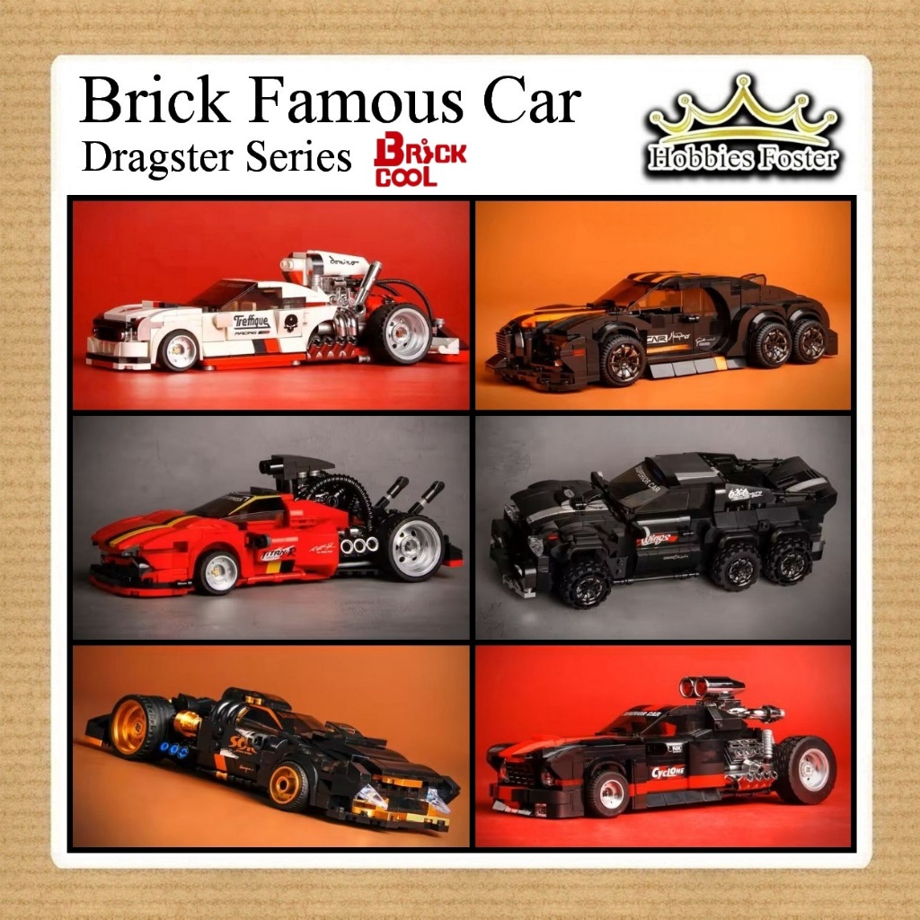 HBF DE COOL Miniatur Mobil Drag HOT ROD Hyper Car Super / DECOOL KC001 KC002 KC003 KC004 KC005 KC006