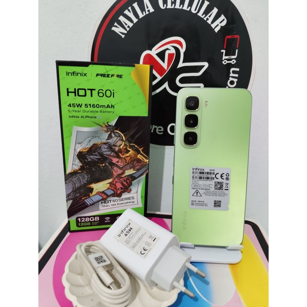 INFINIX HOT 60I 6/128 GB FULLSET ORIGINAL LIKE NEW(SECOND)