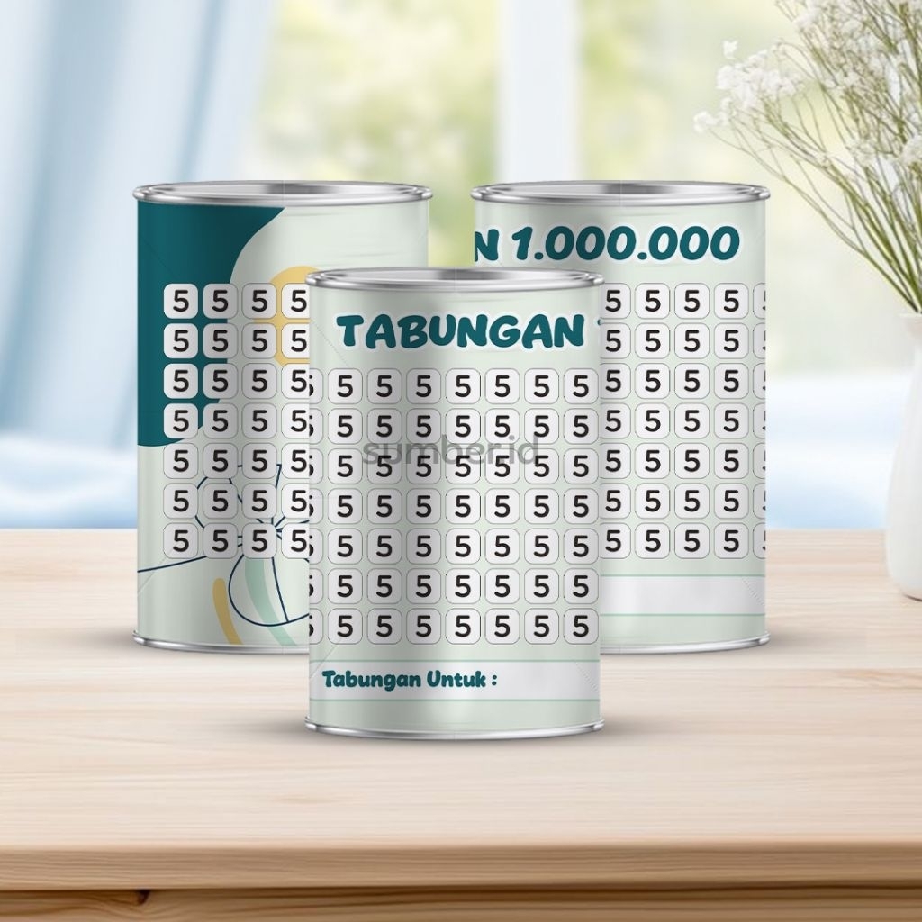 Celengan target 1juta pecahan 5ribu permanen buka tutup tabungan mini 5K GET 1JT ukuran 10 cm x 8 cm