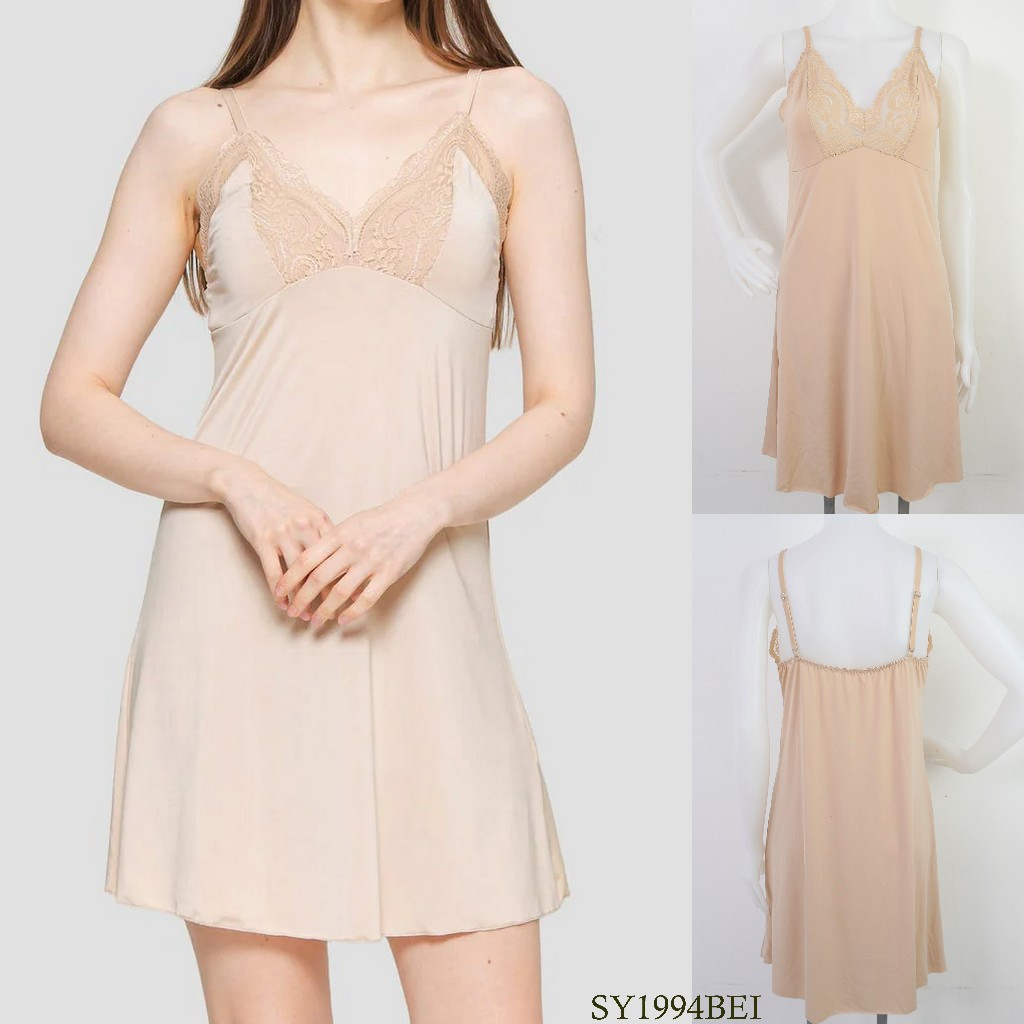 Lingerie / Baju Tidur Wanita Tanpa Busa ST YVES Mix Hias Lace Sleepwear Pakaian Dalam Daster Underwe