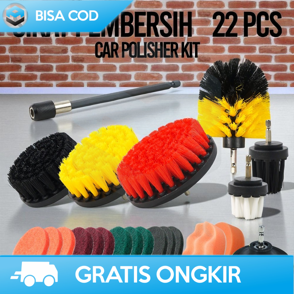 SIKAT RECHARGEABLE CLEANING BRUSH ELEKTRONIK MESIN POLES MOBIL POLISHING WAXING BODY CAR REPARASI DA
