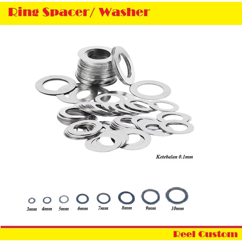 Ring Spacer/ Ring Washer/ Flat Ring untuk Reel pancing/ Otomotif dll