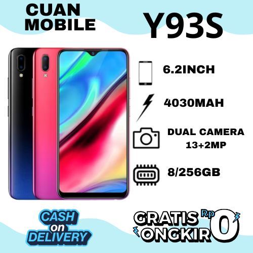 PROMO Smartphone VIVO Y93s ANDROID Handphone Ram 8/256GB 6.22inch Baru Fullset