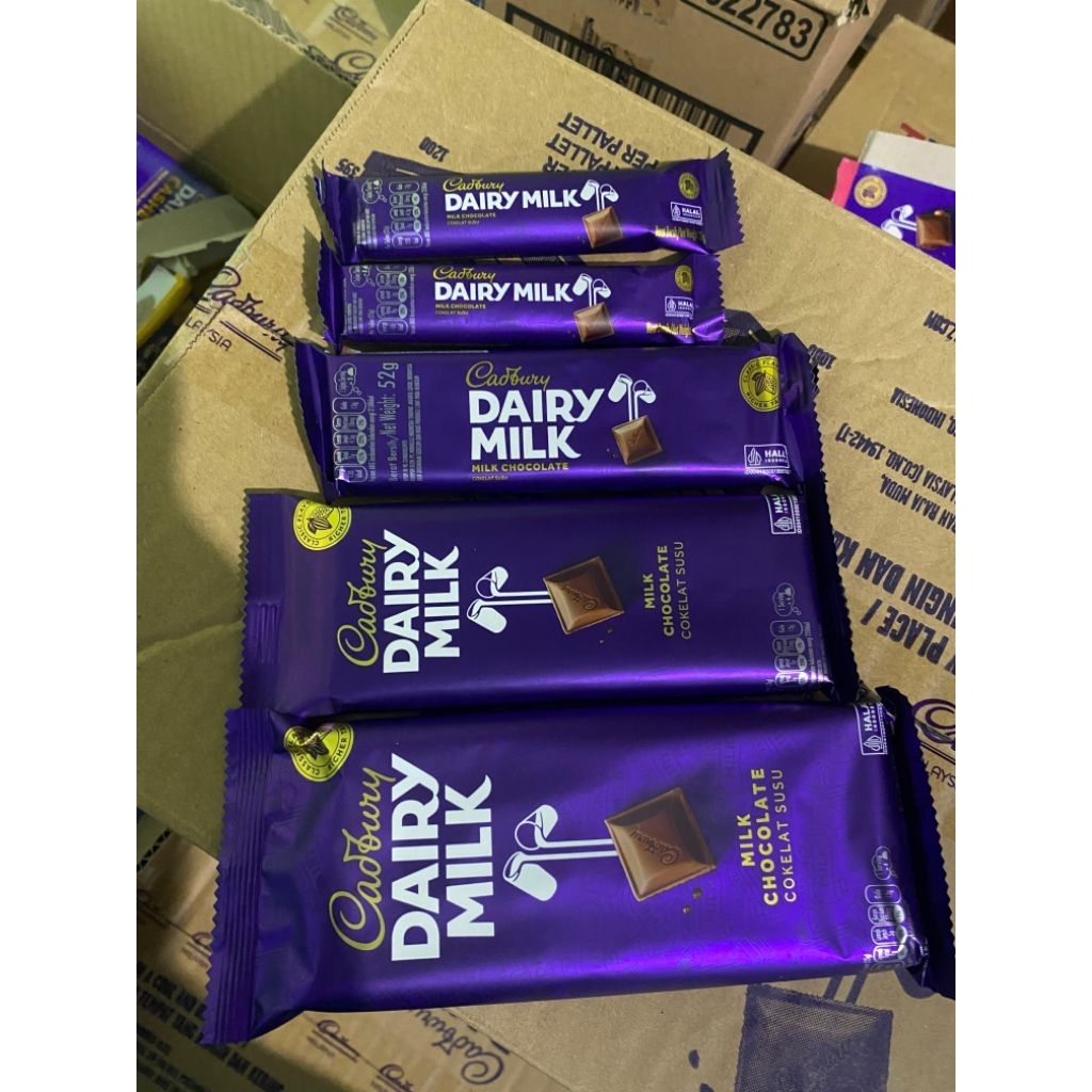 READY CADBURY DAIRY MILK Coklat Susu Cadbury 22g ( 1 Box isi 24 )- Lembut, Sensasi Nikmat, Pilihan F