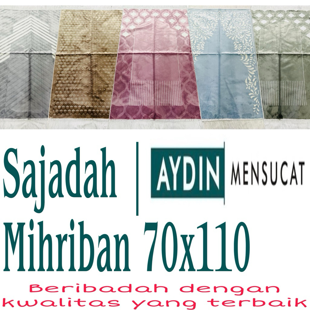 1pcs sajadah aydin mensucat mihriban/ arenno premium turki 70×110cm
