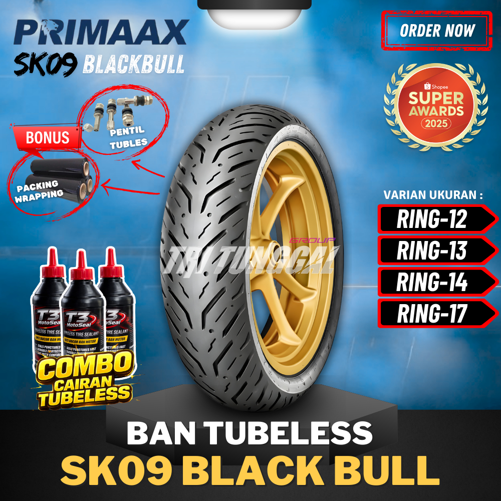 [READY COD] BAN PRIMAAX SK09 RING 12 / RING 13 / RING 14 / RING 17 TUBELESS (70/90 - 80/90 - 90/90 -