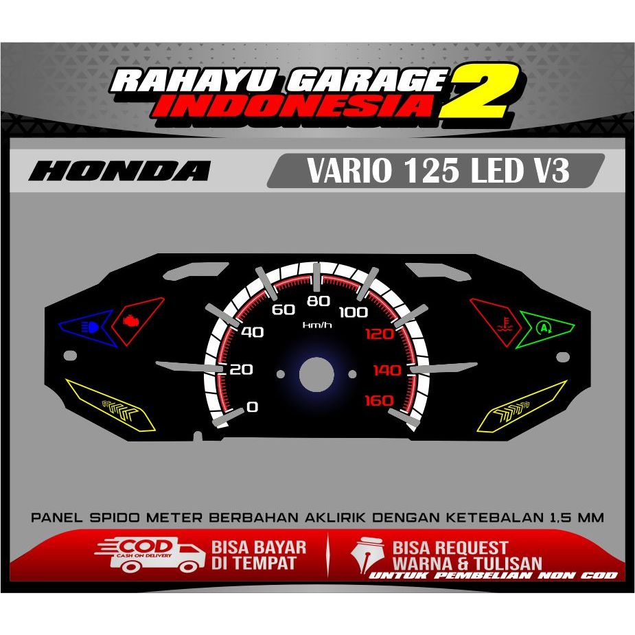 PAPAN SPEEDOMETER CUSTOM HONDA VARIO 125 LED V3