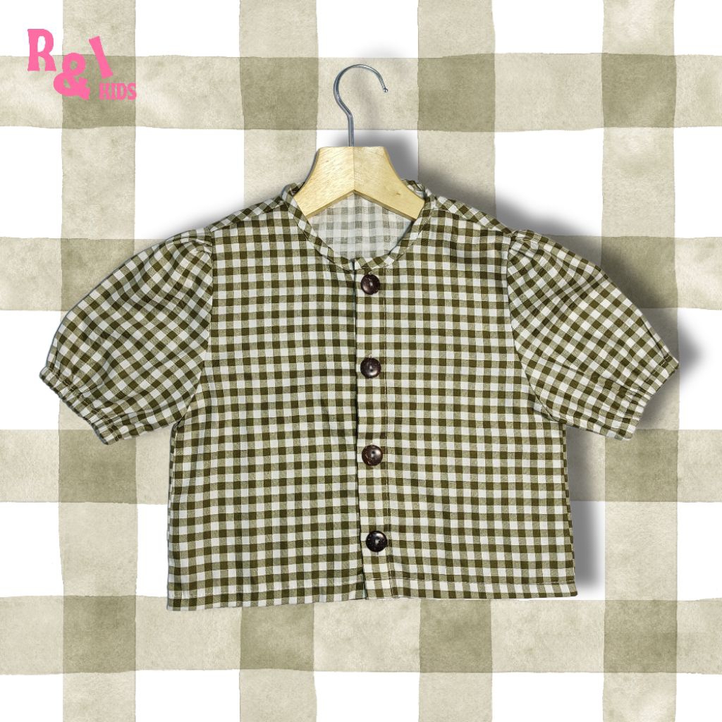 Blouse Anak Kotak Kotak || Atasan Anak || Baju Anak || Atasan Anak Perempuan 5-12 Tahun