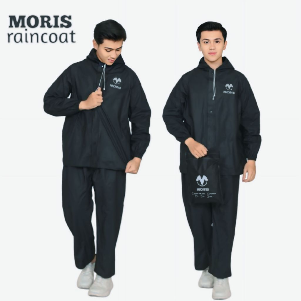 Jas Hujan Raincoat Anti Rembes Pria Wanita By Moris Setelan Dewasa Bahan Tebal Elastis