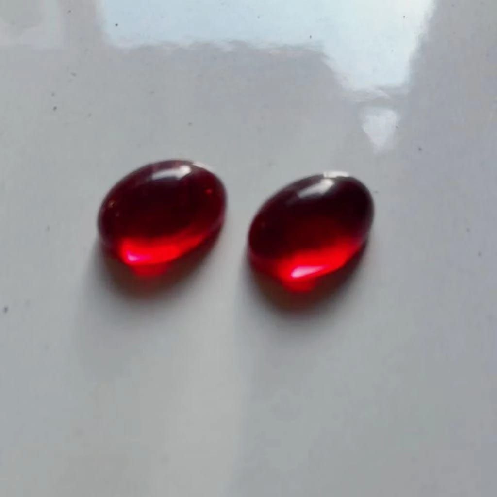 batu akik merah siem delima asli 14 mm