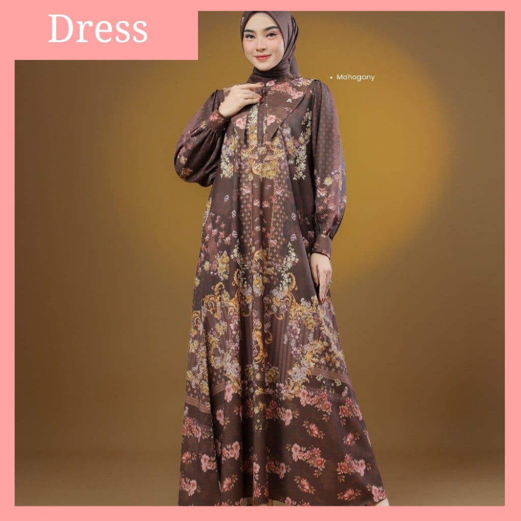DRESS ARRAFI TERBARU || ELORA MIDI DRESS NAJWA ANTI UV MOTIF TERLARIS || MIDI DRESS AR RAFI ELEGANT 
