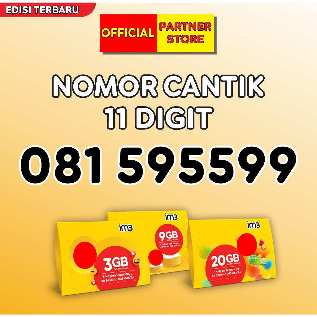 Kartu perdana Indosat nomor cantik spesial urut rapih Edisi Terbaru