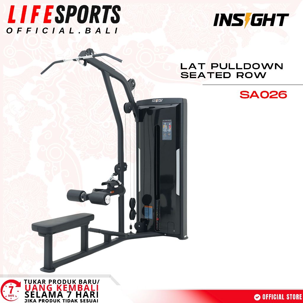 LIFESPORTS - ALAT FITNESS INSIGHT LAT PULLDOWN/SEATED ROW SA026 KOMERSIAL IMPORT