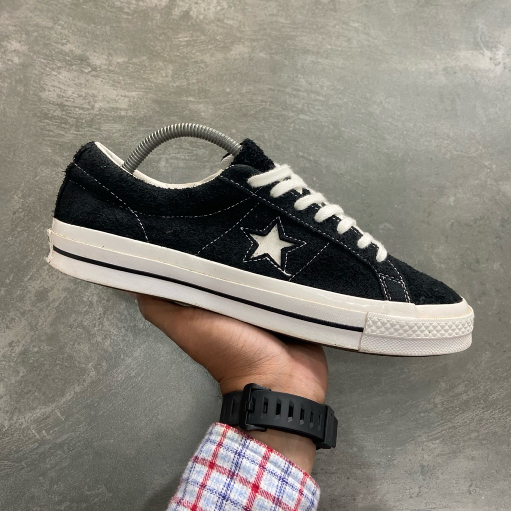 [Size 41.5] Converse One Star OX Suede Low Black White 2020 (158369C) Second Original Kondisi Mulus 