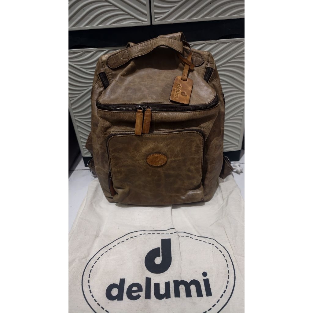 Tas Ransel Kulit Sapi Merk Delumi