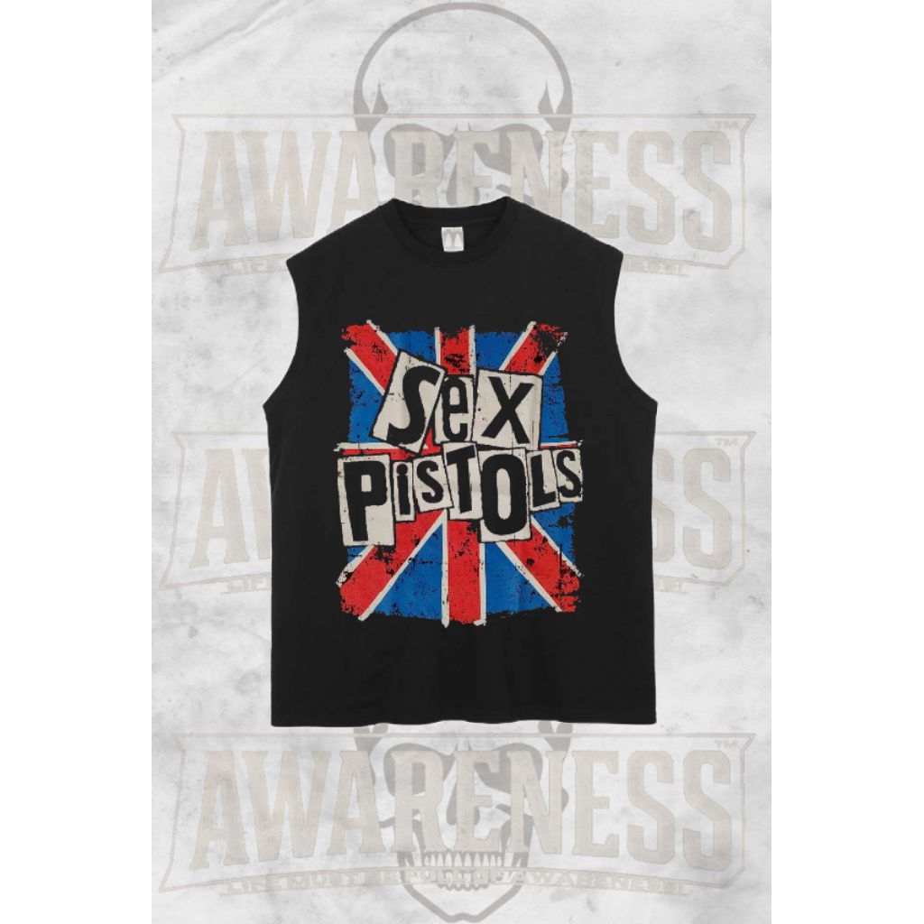 AWARENESS- Tshirt singlet lekbong pria kekinian ROLING STONES hitam keren