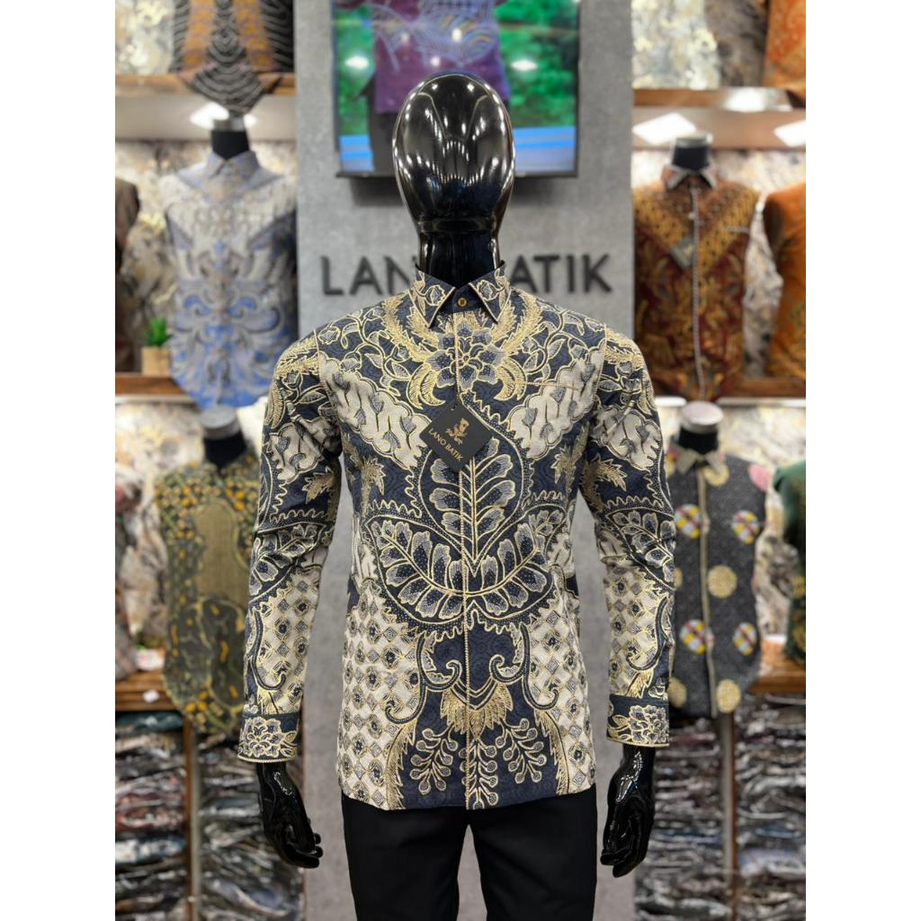 Lano Batik Sutra Tulis Prada - Parang - Mawar - Batik Sutra - Baju Batik Pria - Kemeja Batik Pria - 