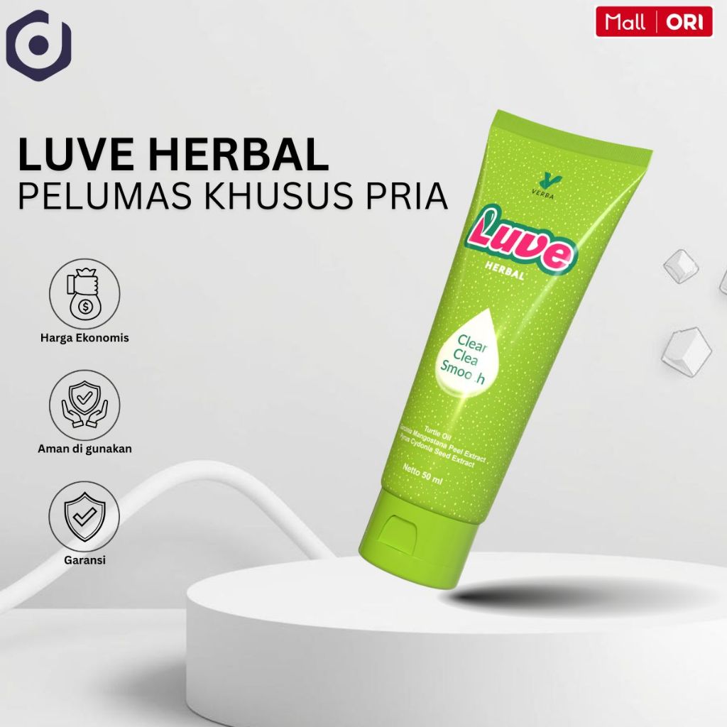Verba Luve Herbal Clean Clear Smooth Pelumas Gel Pria & Wanita 50 ml Aman BPOM