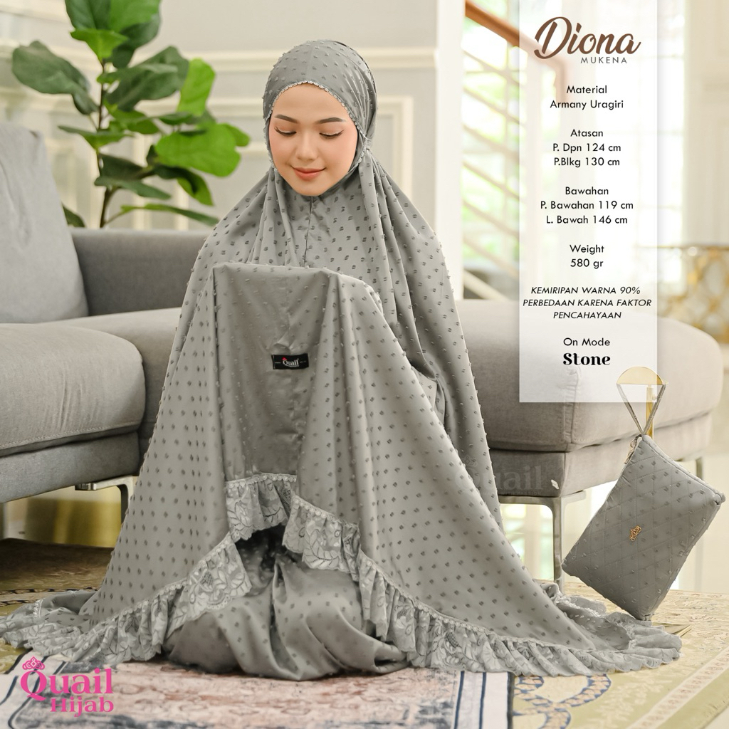 Quail Hijab - DIONA MUKENA EMBOSS ORI QUAIL | MUKENA DEWASA PREMIUM NYAMAN ADEM | MUKENA RESLETING F