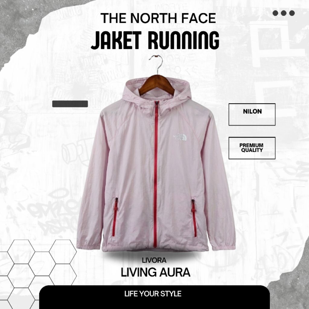 Jacket Running The North Face Original Anak Warna Baby Pink