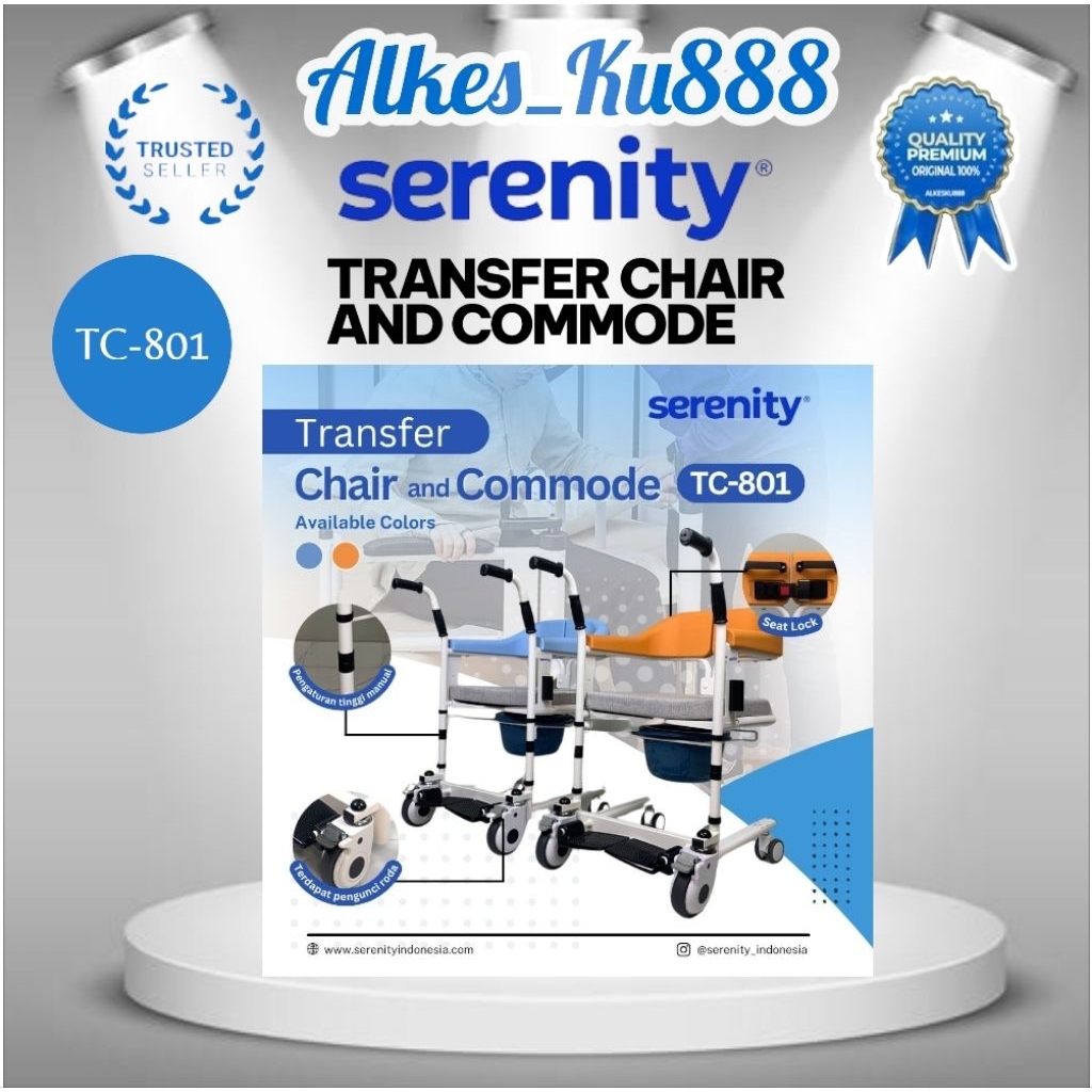 TRANSFER CHAIR AND COMMODE SERENITY TC-801