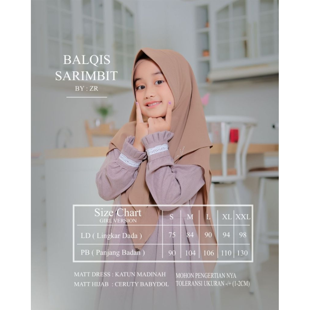 NEW  GAMIS BALQIS SARIMBIT GIRL VERSION BAHAN GAMIS KATUN MADINAH HIJAB CERUTY BABYDOLL SUPER PREMIU