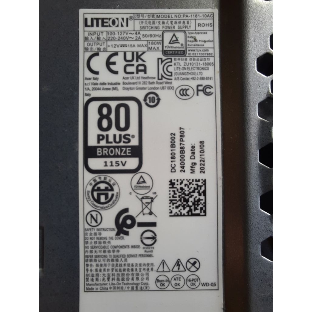 power suplay (PSU) Lite-On PA-1181-10AC ( Original )