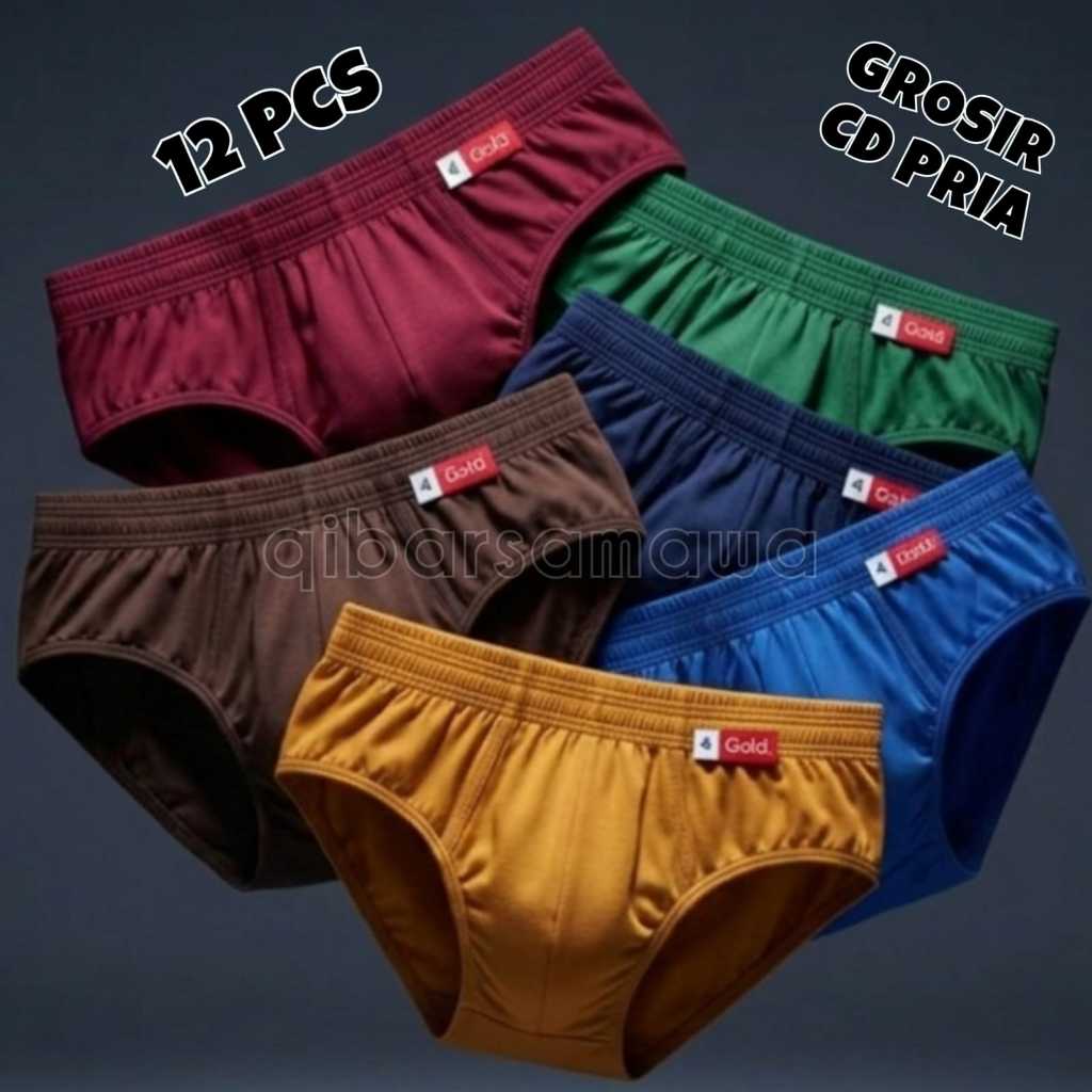 12pcs Grosir Sempak Briefs Laki Laki Celana Dalam  Pria Remaja - Dewasa - Jumbo