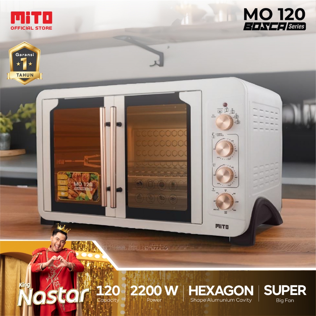 MITO Oven Listrik Bosca Series MO120 double door 120L | Pemanggang makanan kapasitas besar -  White