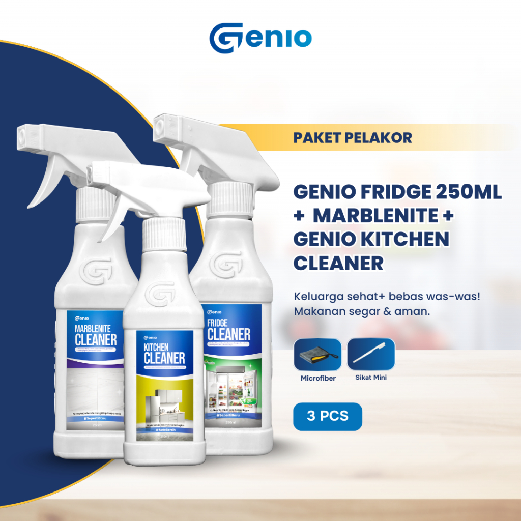 GENIO Paket Pelakor (Fridge Cleaner 250ml & Marblenite Cleaner & Kitchen Cleaner)