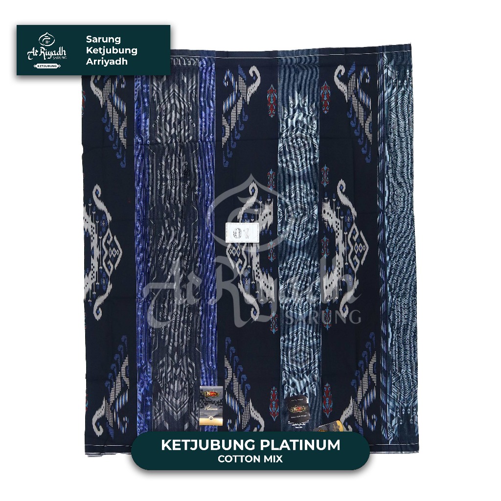 Sarung KETJUBUNG Platinum GOLD Variant Hitam Putih Warna Motif SJK Songket Jaqcuard Kembang  Cakep