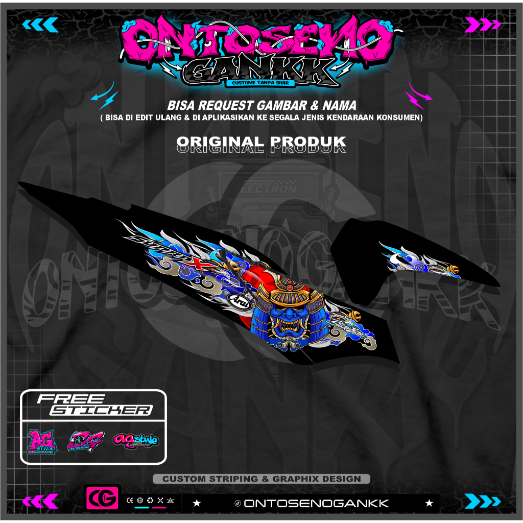STIKER STRIPING VARIASI SUPRA X 125 motif arai / STICKER LIST HONDA SUPRA X 125 KPH GANK