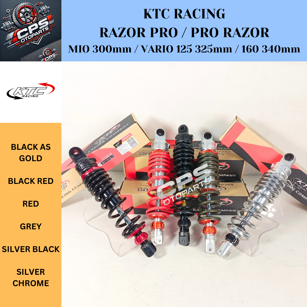 Shock Belakang KTC RAZOR PRO 300mm 325mm 340mm | Mio Beat Vario | Non Tabung Razor Pro Adjustable CN